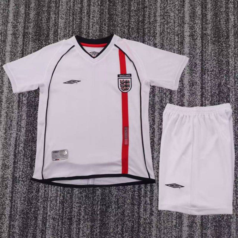 00dd3f7191416ca38c6acc8e6b075c5a 2002 England Home Football Shirt Kids Size 1:1 Thai Quality