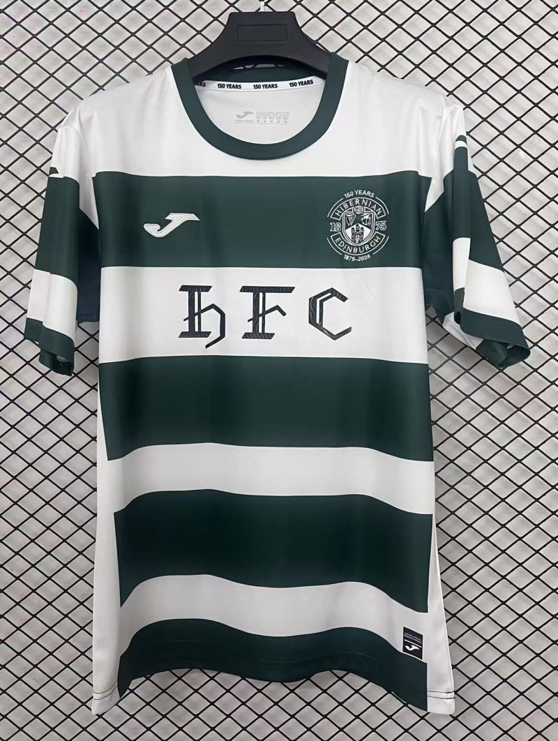 0299ebca7c1563bbf4bc89b8c581e8d1 2025/2026 Hibernian 150th Anniversary Edition Football Shirt 1:1 Thai Quality