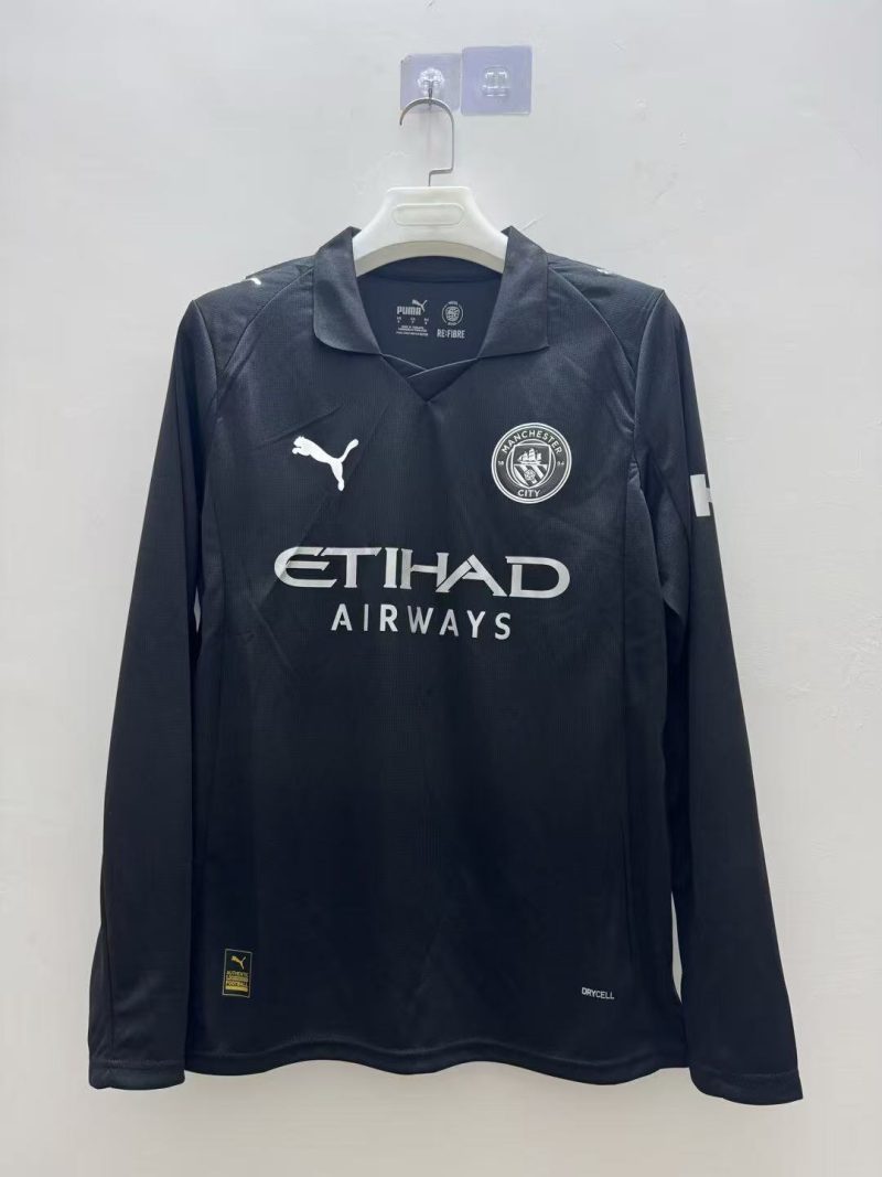 0a5802a1de61e15cfe2e0bcedb93444e 2025/2026 Manchester City Away Long Sleeve Football Shirt 1:1 Thai Quality