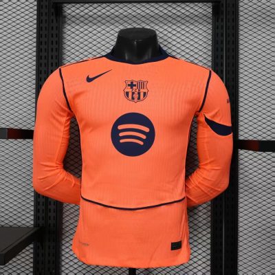 2025/2026 Long Sleeve Player Version Barcelona Third Football Shirt 1:1 Thai Quality