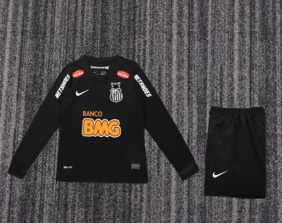 2012/13 Santos Black Long sleeves Football Shirt Kids Size 1:1 Thai Quality