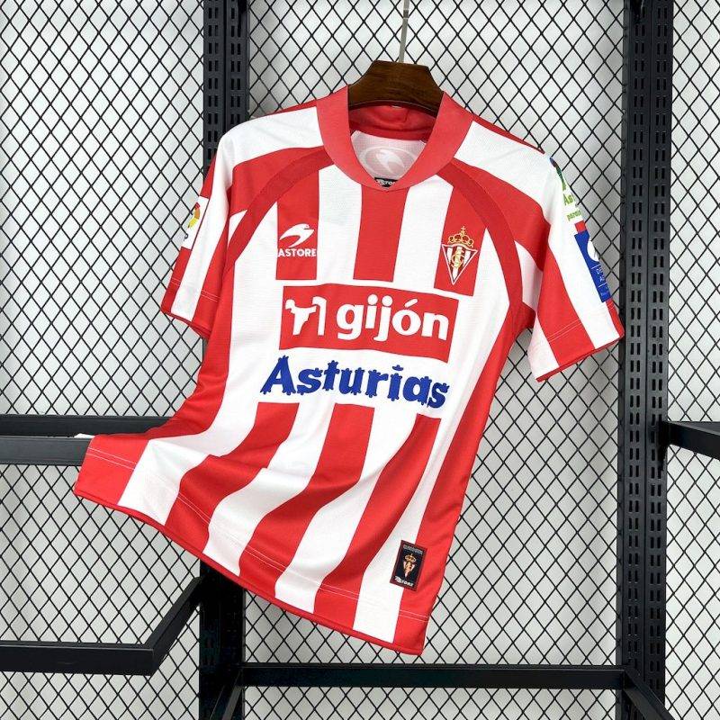 0e998907a42d4b35d28aeb174269f787 2008/2009 Retro Sporting de Gijon Home Football Shirt 1:1 Thai Quality