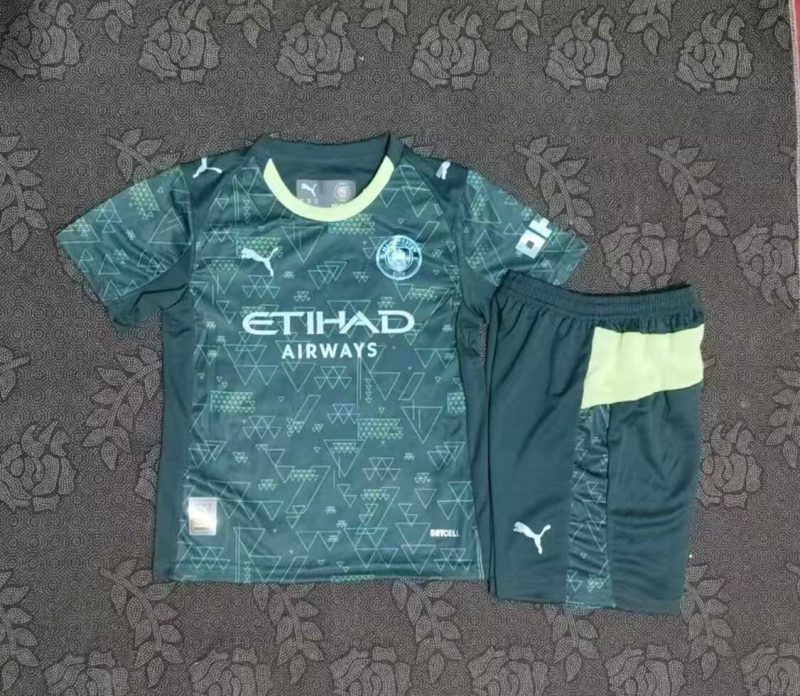 15e11fba50e932d8022e12dc9939c433 2025/2026 Manchester City Fourth Football Shirt Kids Size 1:1 Thai Quality