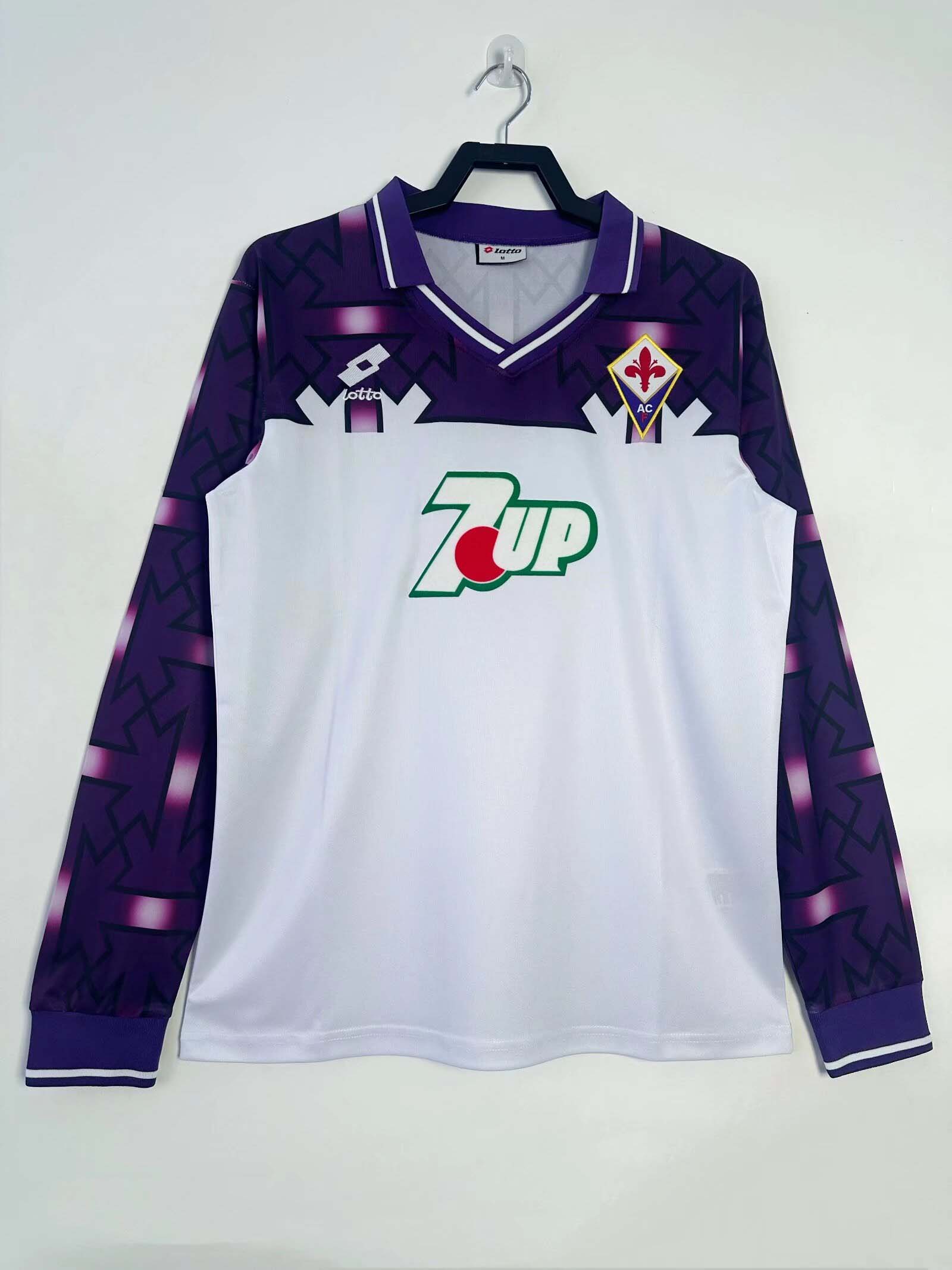 1992/1993 Long Sleeve Retro Fiorentina Away Football Shirt 1:1 Thai Quality