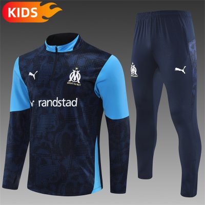 2025/2026 Olympique Marseille Half-Pull Training Wear Football Shirt Kids Size