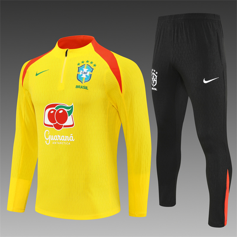 22a3d22965d624adae23c72f6eda8c8f 2025 Brazil Half-Pull Football Shirt 1:1 Thai Quality Set