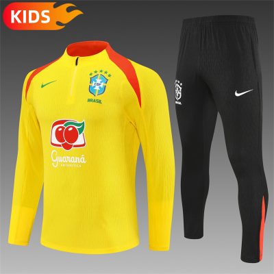2025/2026 Brazil Half-Pull Football Shirt Kids Size
