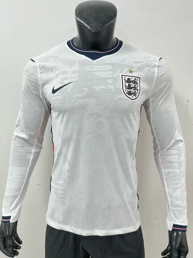 25927fc93d07f60d9a1eacf010bdeaed 2026 Player Version Long Sleeve England Home Football Shirt 1:1 Thai Quality