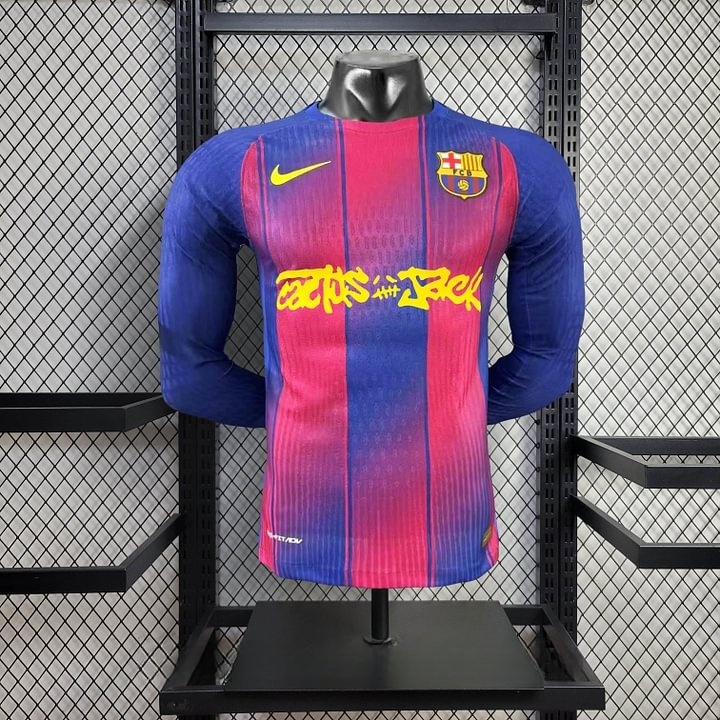 270130d82c56cbd69517aa9948db075b 2025/2026 Long Sleeve Player Version Barcelona Home Football Shirt 1:1 Thai Quality