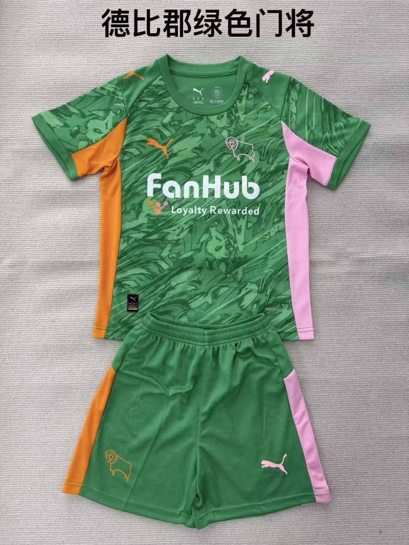 2025/2026 Derby County Goalkeeper Football Shirt Kids Size 1:1 Thai Quality