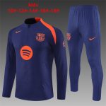 2025/2026 Barcelona Half-Pull Training Suit Football Shirt Kids Size
