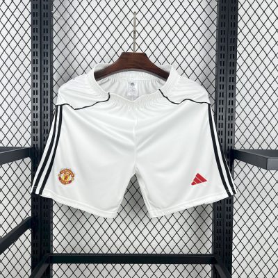 2025/2026 Manchester United Home White Shorts 1:1 Thai Quality