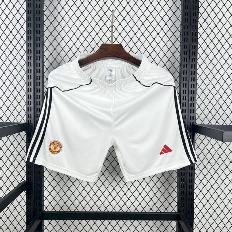 2ce5bd0b663f4f6be277f4a4daf0a37f 2025/2026 Manchester United Home White Shorts 1:1 Thai Quality