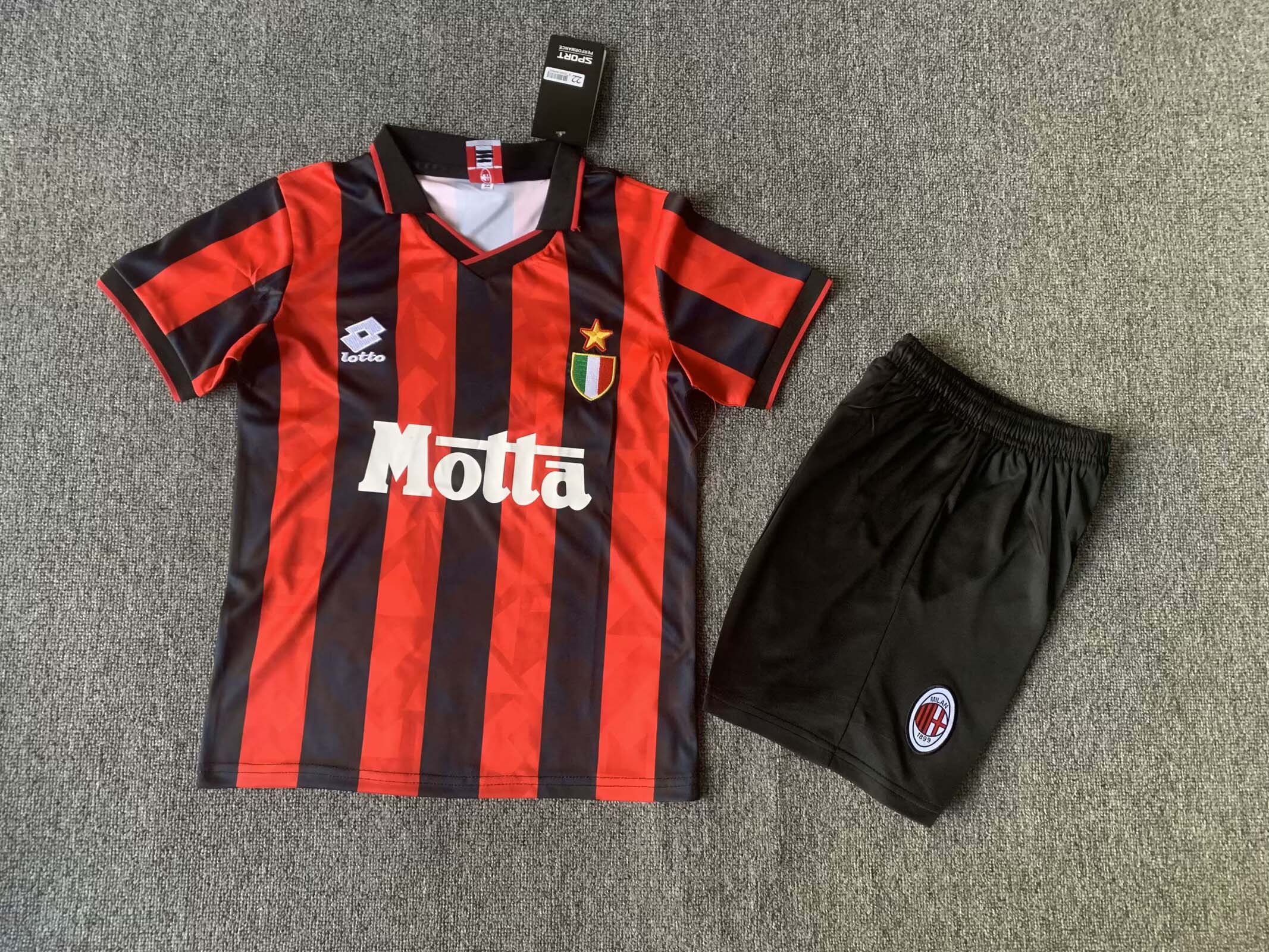1993/1994 Retro AC Milan Home Football Shirt Kids Size 1:1 Thai Quality