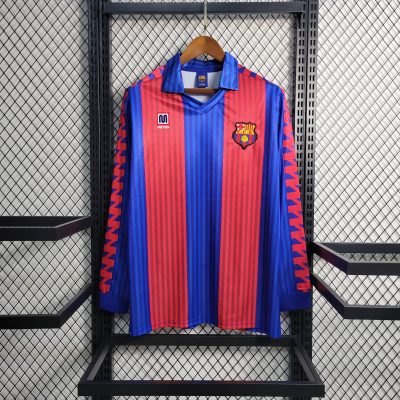1991/1992 Retro Long Sleeve Barcelona Home Football Shirt 1:1 Thai Quality