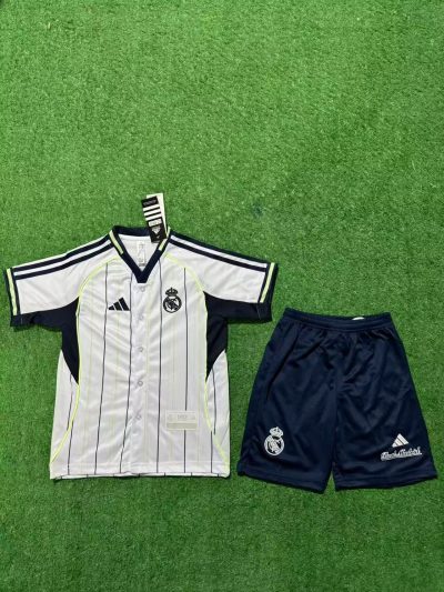 2025/2026 Retro Real Madrid Football Shirt Kids Size 1:1 Thai Quality