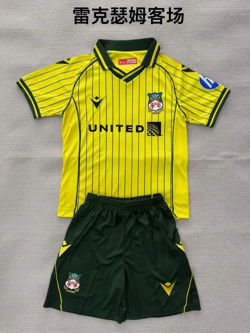 344634e7137dd24262d84e9528822552 2025/2026 Wrexham Away Football Shirt Kids Size 1:1 Thai Quality