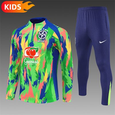 2025/2026 Brazil Half-Pull Football Shirt Kids Size