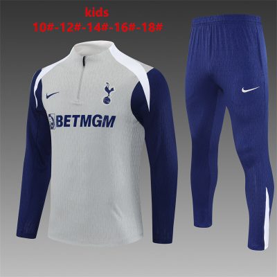 2025/2026 Tottenham Hotspur Half-Pull Training Suit Football Shirt Kids Size