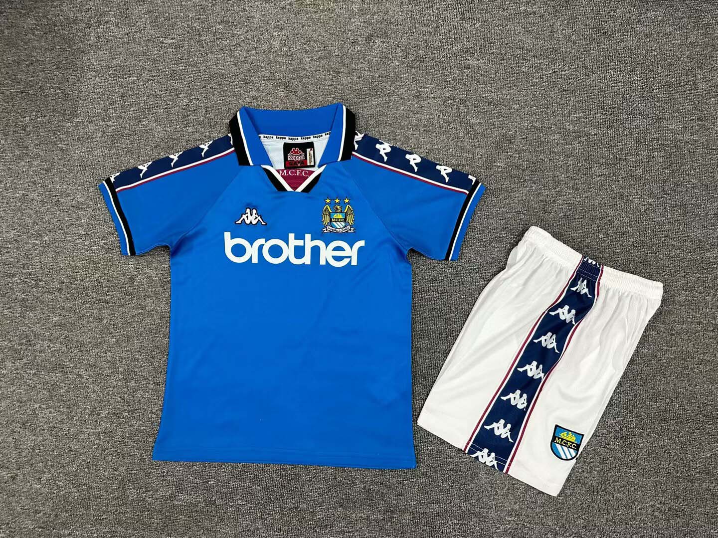 1997/1998 Retro Manchester City Home Football Shirt Kids Size 1:1 Thai Quality