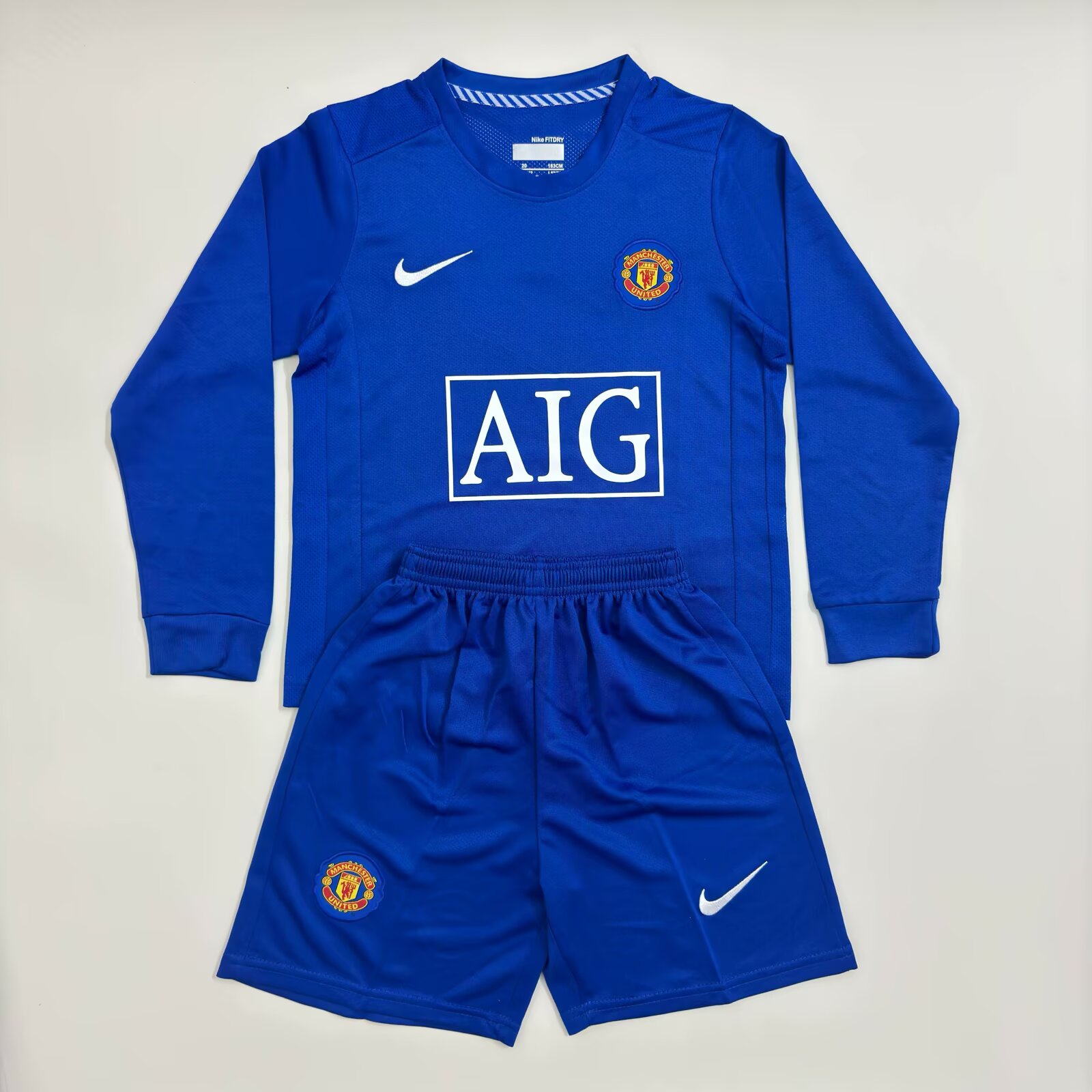 2008/2009 Retro Long Sleeve Manchester United Third Away Football Shirt Kids Size 1:1 Thai Quality