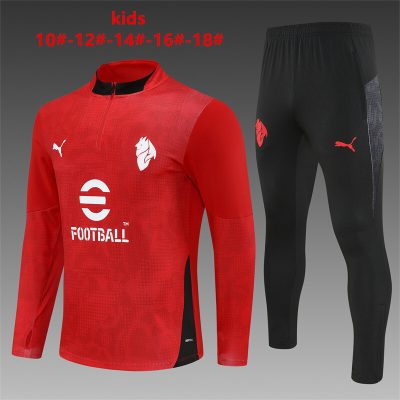 2025/2026 AC Milan Half-Pull Training Suit Football Shirt Kids Size