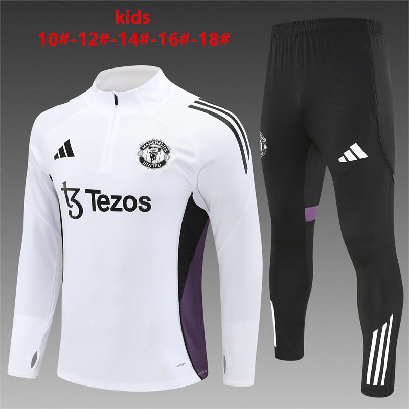4294ca61c2f6d9b65d602065faebd227 2025/2026 Manchester United Half-Pull Training Suit Football Shirt Kids Size
