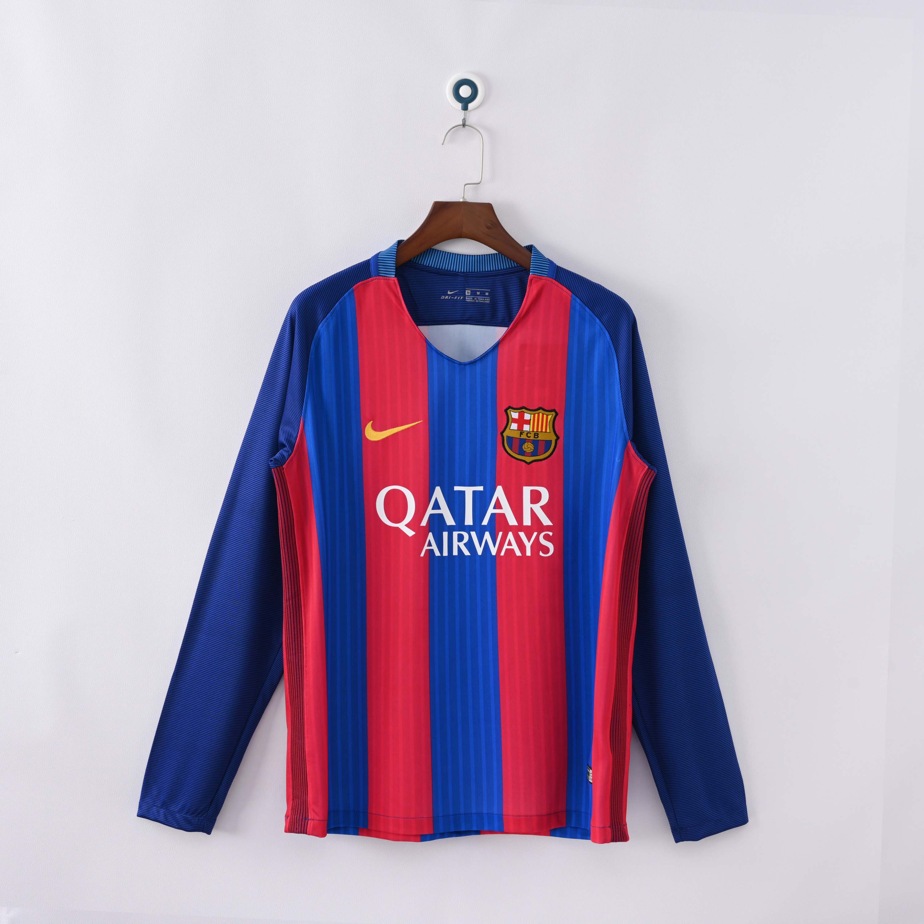 2016/2017 Retro Long Sleeve Barcelona Home Football Shirt 1:1 Thai Quality