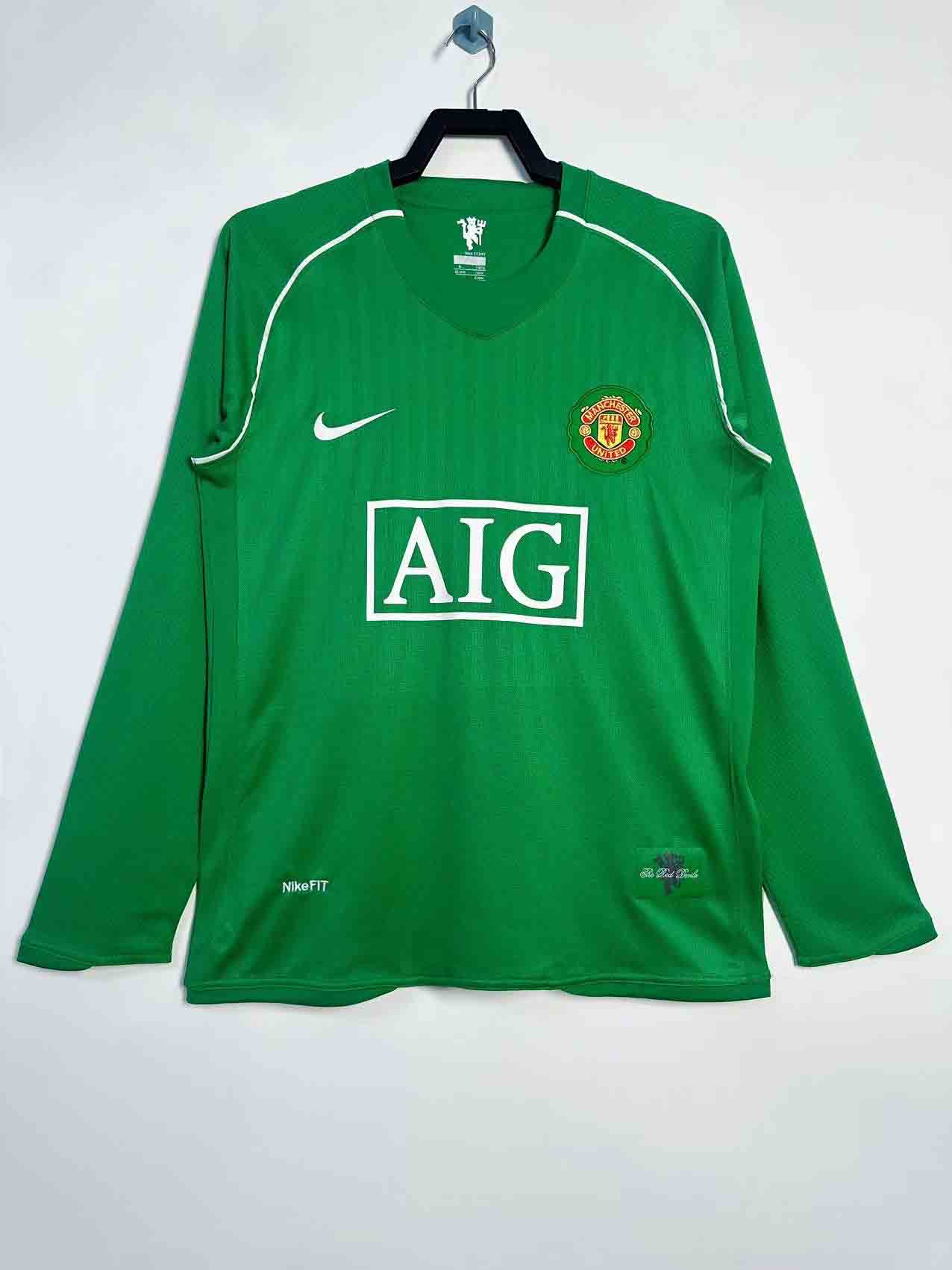 2007/2008 Retro Long Sleeve Manchester United Goalkeeper Football Shirt 1:1 Thai Quality