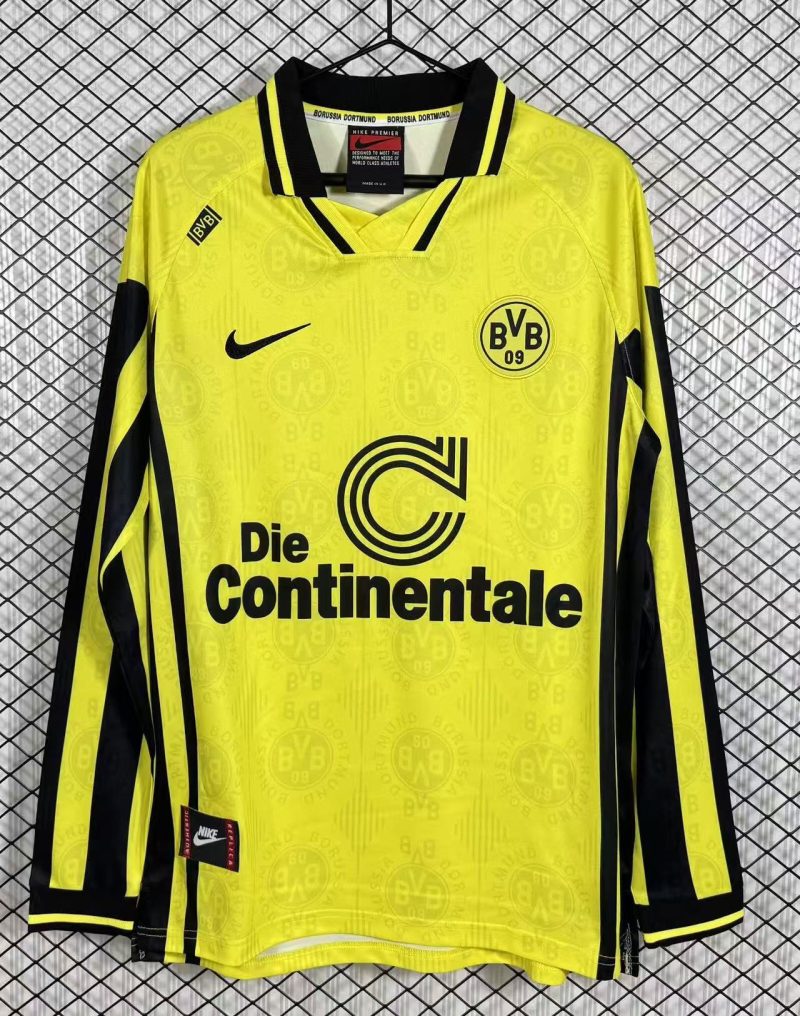477cf593175ab3b6ac276e5cde101bdb 1996/1997 Retro Long sleeves Dortmund Home Football Shirt 1:1 Thai Quality