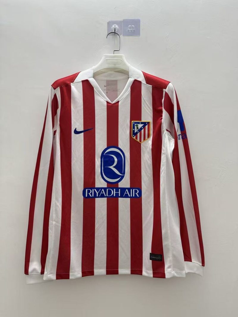 49adfcc5f227459254a2c4ff0dffa7c0 2025/2026 Atletico Madrid Home Long sleeves Football Shirt 1:1 Thai Quality