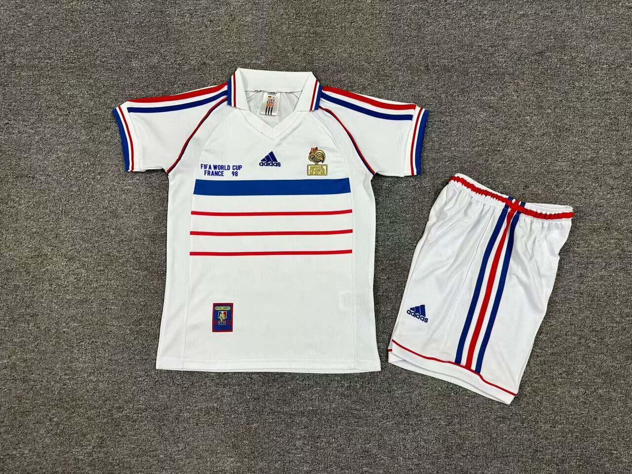 1998 Retro France Away Football Shirt Kids Size 1:1 Thai Quality