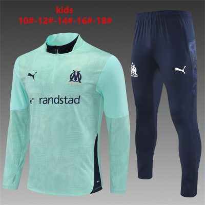 2025/2026 Marseille Half-Pull Training Suit Football Shirt Kids Size