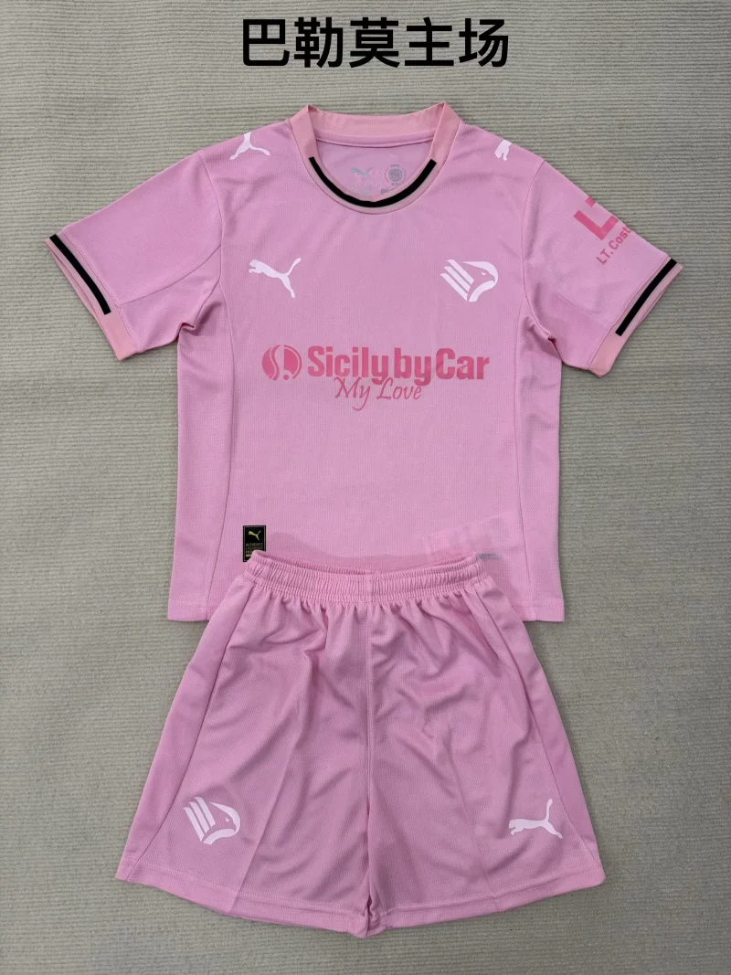 4bf44e94213cf12be09c51c85ca07439 2025/2026 Palermo Home Football Shirt Kids Size 1:1 Thai Quality