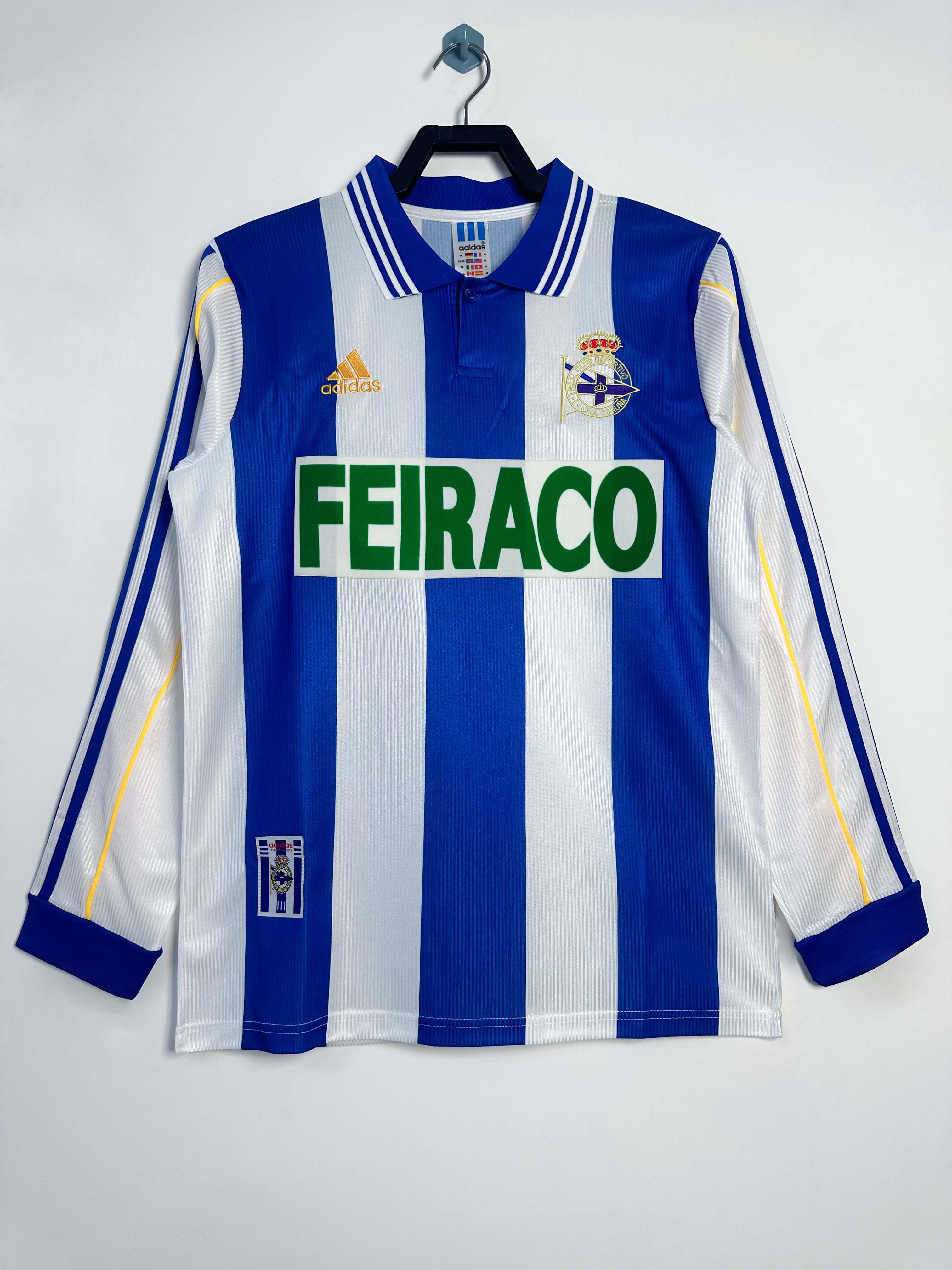 1999/2000 Retro Long Sleeve Deportivo de La Coruna Home Football Shirt 1:1 Thai Quality