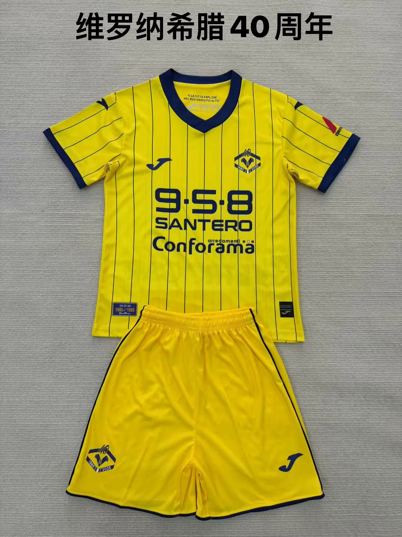 2025/2026 Hellas Verona 40th Anniversary Football Shirt Kids Size 1:1 Thai Quality