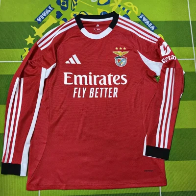 2025/2026 Long Sleeve Benfica Home Football Shirt 1:1 Thai Quality