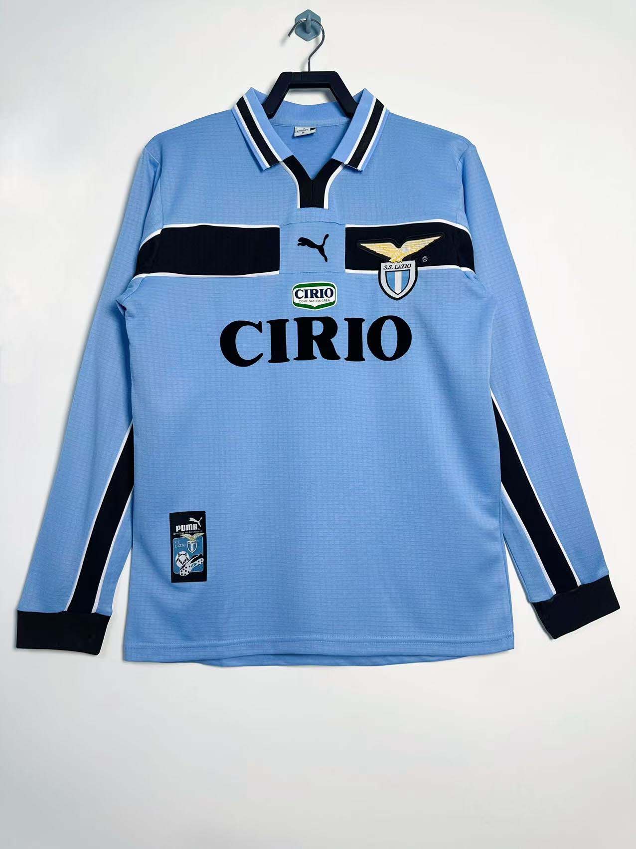 1998/1999 Retro Long Sleeve Lazio Home Football Shirt 1:1 Thai Quality