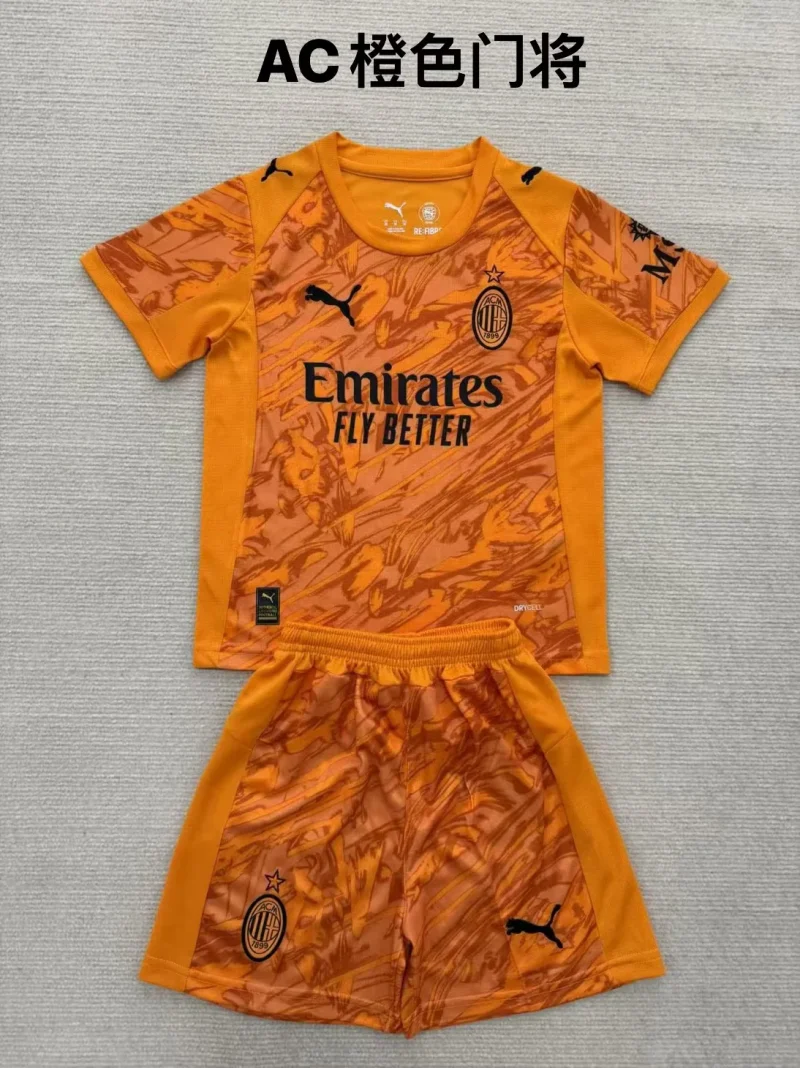 6a1fa290671129ccff8ed71ffc3ca530 2025/2026 AC Milan Goalkeeper Football Shirt Kids Size 1:1 Thai Quality