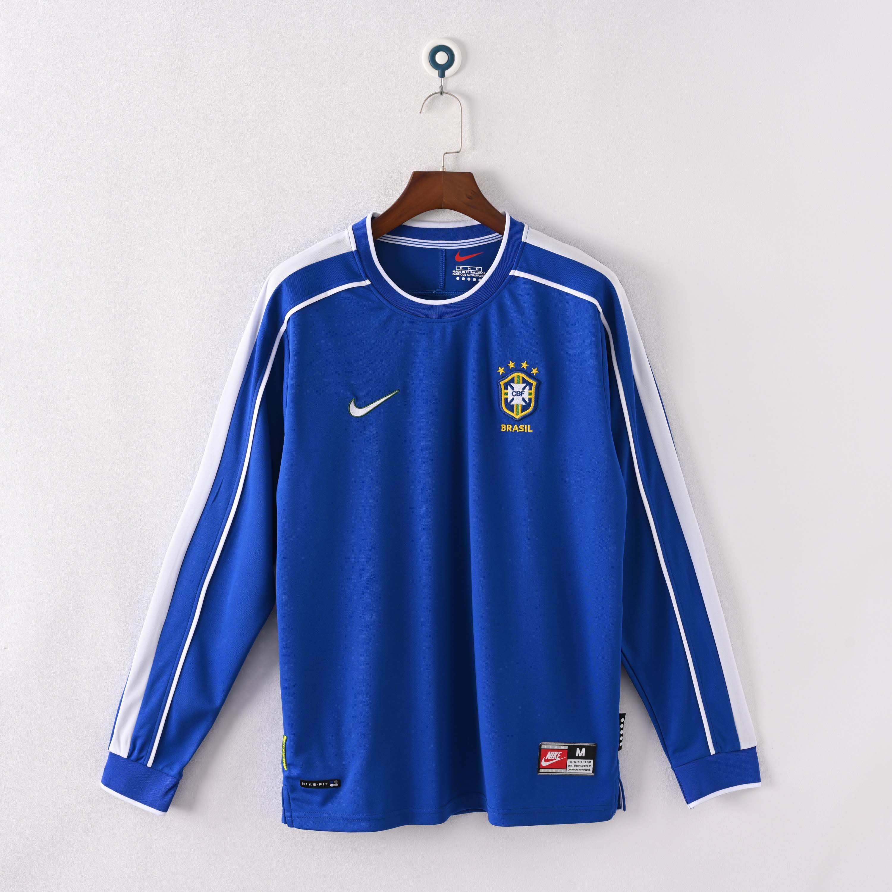 1998 Retro Long Sleeve Brazil Away Football Shirt 1:1 Thai Quality