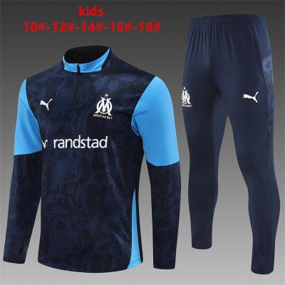 2025/2026 Marseille Half-Pull Training Suit Football Shirt Kids Size