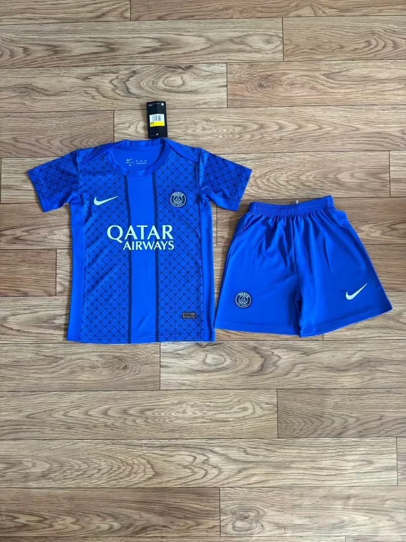 7a5e57ee1d65958b73038c62245ff776 2025/2026 Paris Saint-Germain Pre-matchFootball Blue Football Shirt Children's Size 1:1 Thai Quality