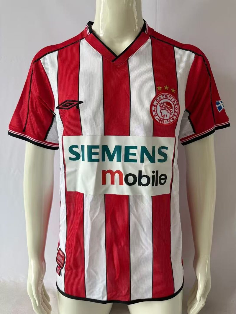 2002/03  Retro Olympiacos CFP Home Football Shirt 1:1 Thai Quality