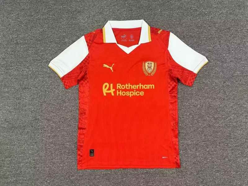 82e9e33d60fbbcb5645dfc70face763f 2025/2026 Rotherham United Home Football Shirt 1:1 Thai Quality