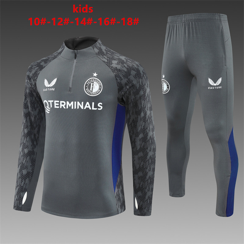 82ea32171e4da6d213bb8b1aabc2093d 25/26 Feyenoord Half-Pull Training Suit Football Shirt Kids Size