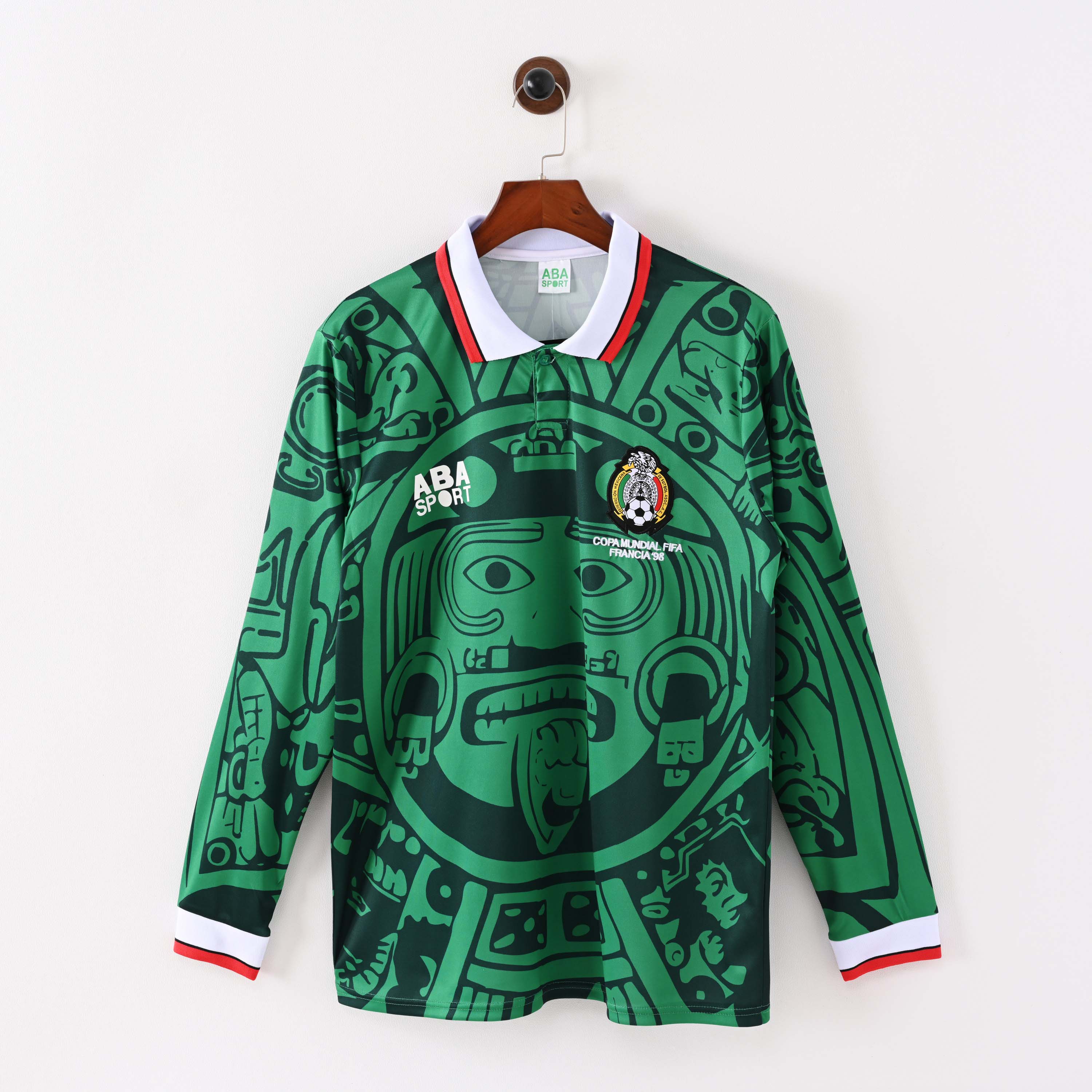 1998 Retro Long Sleeve Mexico Home Football Shirt 1:1 Thai Quality