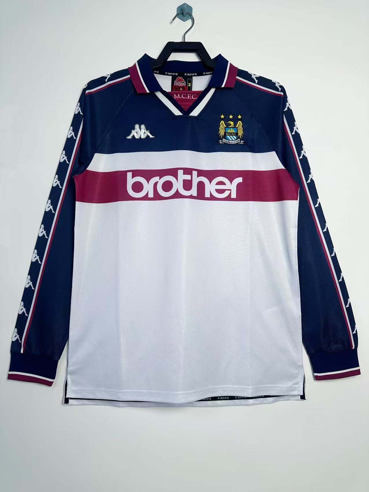 1997/1998 Retro Long Sleeve Manchester City Away Football Shirt 1:1 Thai Quality
