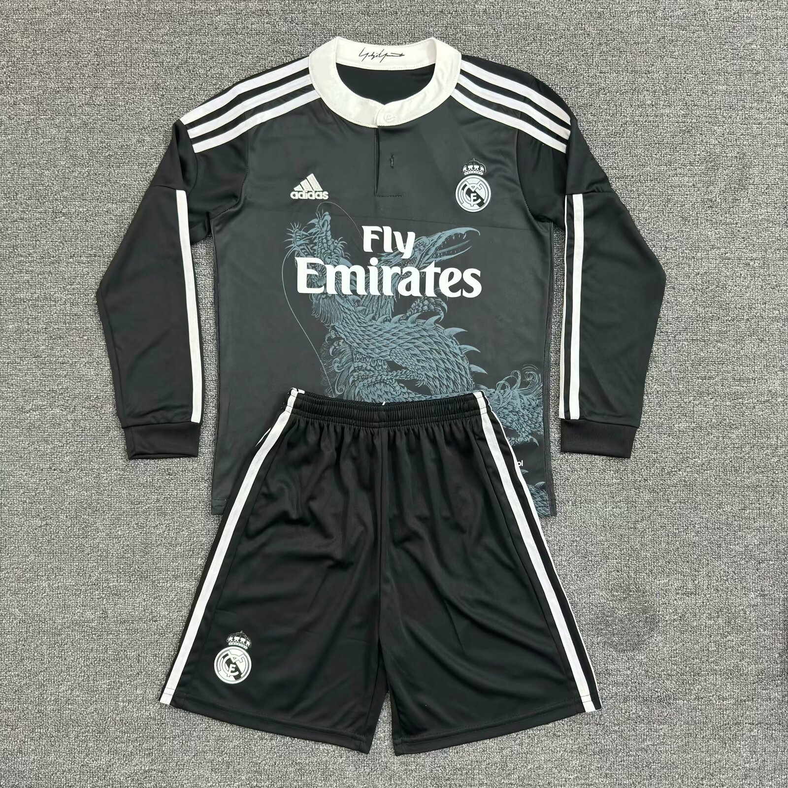 2014/2015 Retro Long Sleeve Real Madrid Third Away Football Shirt Kids Size 1:1 Thai Quality