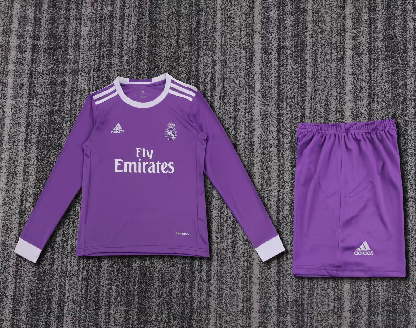 2016/2017 Retro Long Sleeve Real Madrid Away Football Shirt Kids Size 1:1 Thai Quality