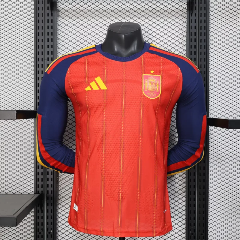 8ea2d64bc9d33ab9c3ea91377e8f4fa6 2026 Long Sleeve Player Version Spain Home World Cup Football Shirt 1:1 Thai Quality